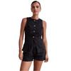 Spring/Summer 2025 European & American Fashion Sleeveless High Waist Loose Denim Shorts Set