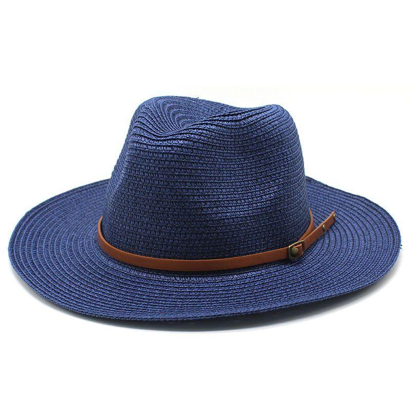 Hot Summer Sunscreen Outdoor Shade Panama Hat White Flat-brimmed Retro Jazz Top Hat Men's and Women's Hats