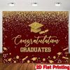 2D Graduation Backdrop Maroon Gold Congrats Graduates Class of Party Decor Banner