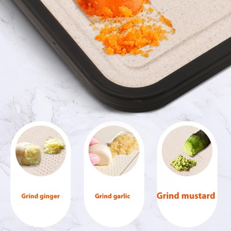 Titaniums Chopping Board With Natural Wheat Straw Surfaces Double Side Kitchen Cutting Board For Safe Food Preparation