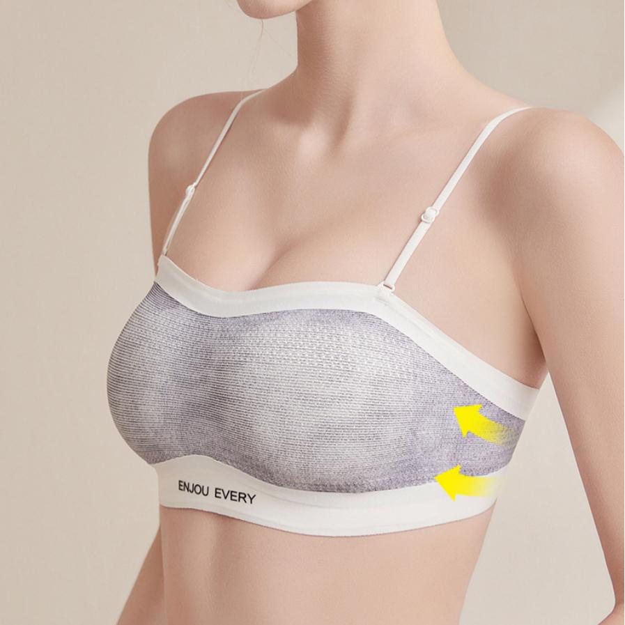 Bezszwowe Odpinane Ramiączka Antypoślizgowy Biustonosz Damski Przylegający Oddychający Zbierający Zapobiegający Opadaniu Miękki Podtrzymujący Bielizna