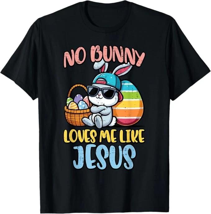 No Bunny Loves Me Like Jesus Easter Christian Boys Kids  T-Shirt 100