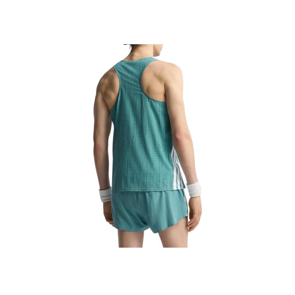 Adidas Slim Fit Sleeveless Crew Neck Tank Top Men Tops Blue JV7161