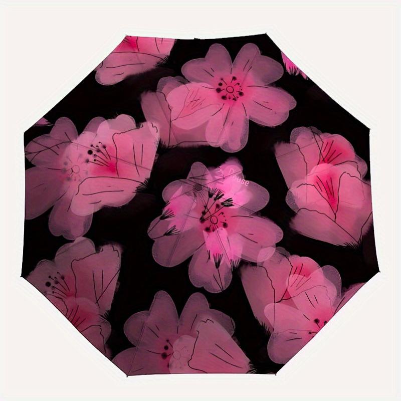 

1pc Pink Floral PrintAutomatic Open/close, All-Season Portable Folding Umbrella for Friends, Travel, Everyday, Events, Durable Frame yy250806108
