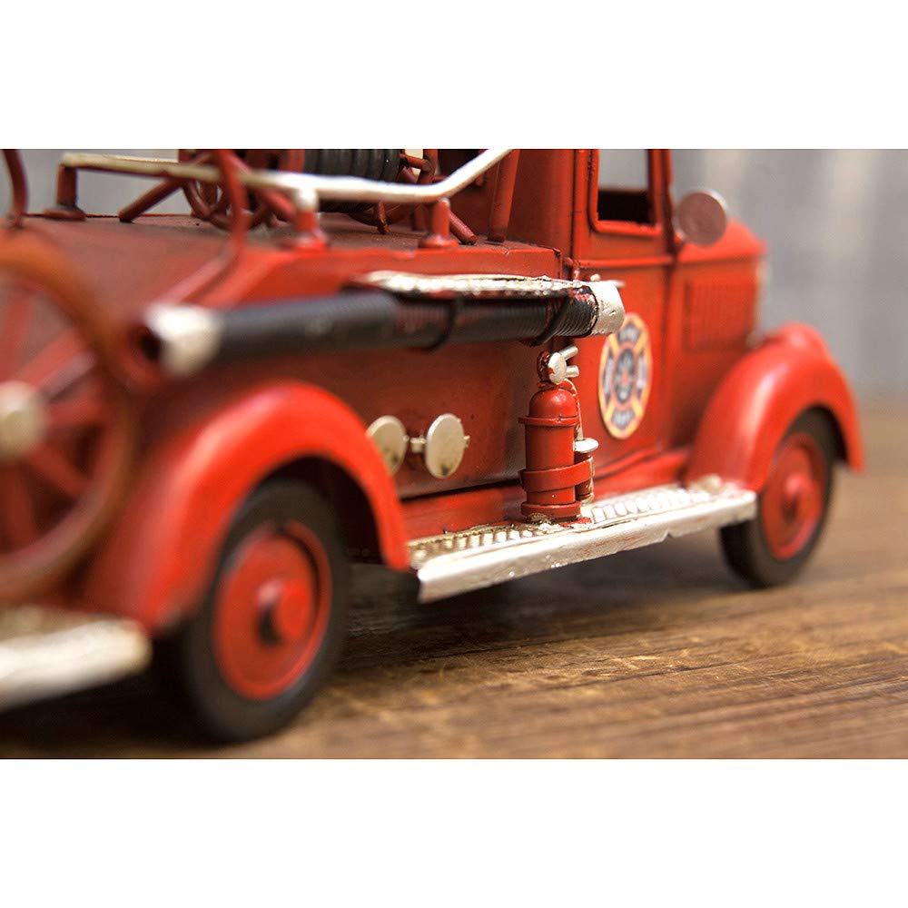 Akizuki Trading Co., Ltd. Decorative Figurine: Fire Dept. W23×D8×H18cm Vintage Car 1304A-5890