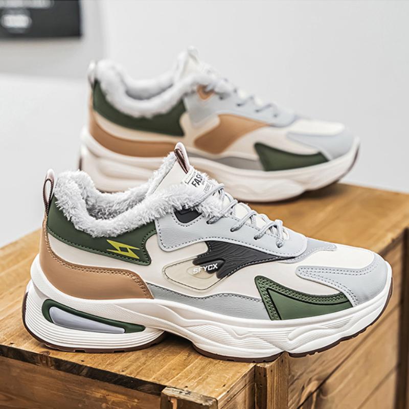Winter Men's Shoes New Plush Lining Sneakers Male Versatile Platform Warm Cotton Shoes Fashion Trend Casual Shoes Tenis Hombres