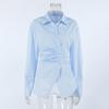 French Temperament Lapel White Shirt Women's 1116 Spring Professional Waist Inner Long-sleeved Women's Shirt Women's Clothing