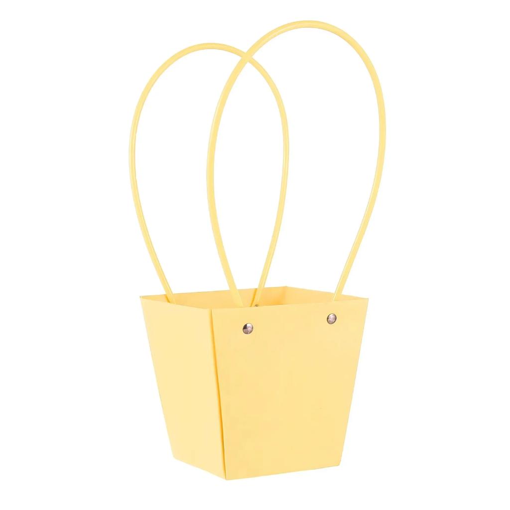 Paper Box Pink Kraft Paper Tote Bag Square Gift Bag  Flower Shop Supplies Valentine's Day Party 10pcs Fresh Flower Packaging