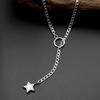 Y2K Slip Chain Star O-Ring Open Charm Lariat For Women Punk Rock Cuban Silver Color Link Chains Pendant Y Necklace Jewelry
