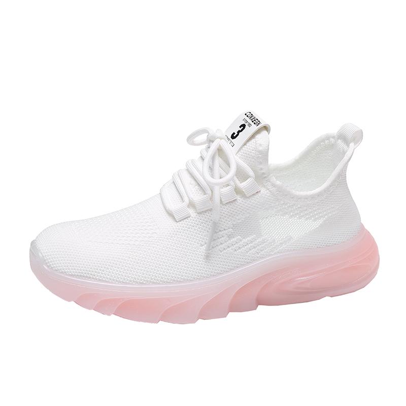 

модные Fly Woven Breathable Solid Color Удобные женские сетчатые спортивные повседневные кроссовки Модные изысканные женские повседневные кроссовки 40 белый