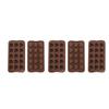 Heart Shape Baking Mold 15 Cavity Dishwasher Safe Stick Proof Silicone Molds for Candy Chocolate Ice Cubes 5pcs