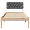 Brown and Dark Gray Bed Frame 75 x 190 cm Solid Pine Wood