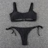 Women's Swimwear Solid Color Heart Sexy Cutout Bikini Side Tie Brazilian Beachwear Bathing Suits