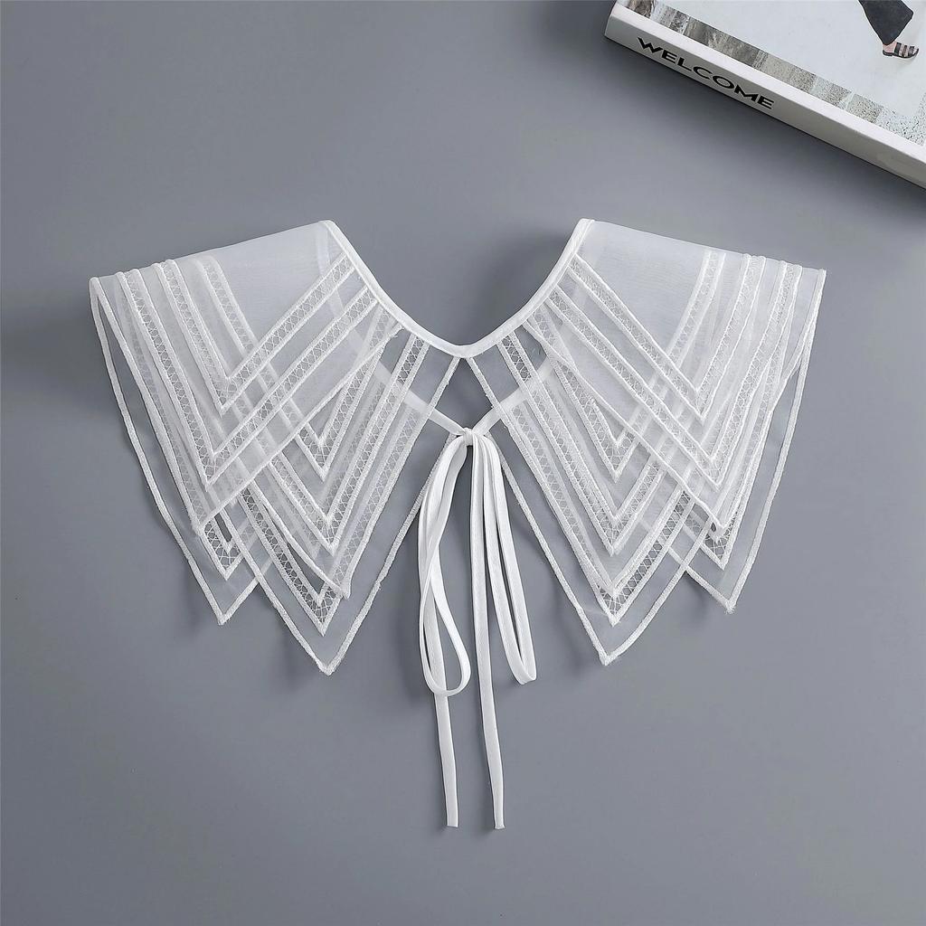 Gefälschter Kragen aus Spitze für Frauen, großes Revers, Puppe, falscher Kragen für Damen, Fliege, Schal, weißes Hemd, abnehmbarer Kragen, Hals, Schleife, Krawatte