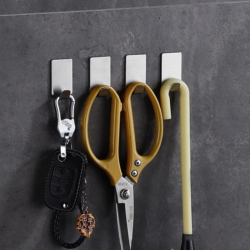 Self-Adhesive Hook Stainless Steel Heavy-Duty Wall Hook Bathroom Storage Towel Rack Multifunctional Kitchen Rack