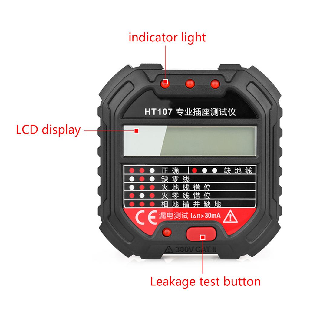 Lightweight Outlet Tester Digital Display Plugs Socket Tester Multi-function Circuit Breakers Checker Circuit Analyzers
