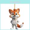Entzückender Cartoon Fuchs Acryl Flacher Weihnachtsbaumschmuck für Autoinnendekoration