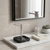 Modern Resin Toothbrush Holder Stand with 304 Stainless Steel Support for Electric Toothbrush and Essentials Organization