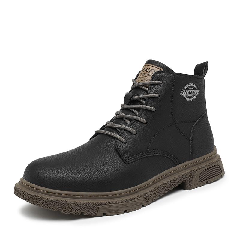 Hot-selling Men Leather Ankle Boots Four Seasons High Top Shoe Outdoor Casual Hiking Boots Retro Motocross Boots Anti-slip Botas