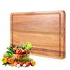 Wood Cutting Board for Kitchen Thick Wooden Serving Board with Deep Juice Groove Charcuterie Chopping Butcher Block for Meat Vegetables Fruit