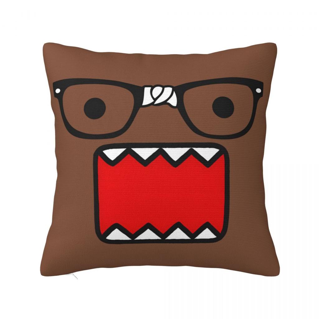 Funny Domo Kun Face Pillow Case Meme Anime Doll Cushion Covers Custom Zippered Decor Pillowcase for Bed 18"