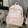 Schoolbag Korean version simple solid color backpack bag female niche design sweet lace large capacity versatile student schoolbag