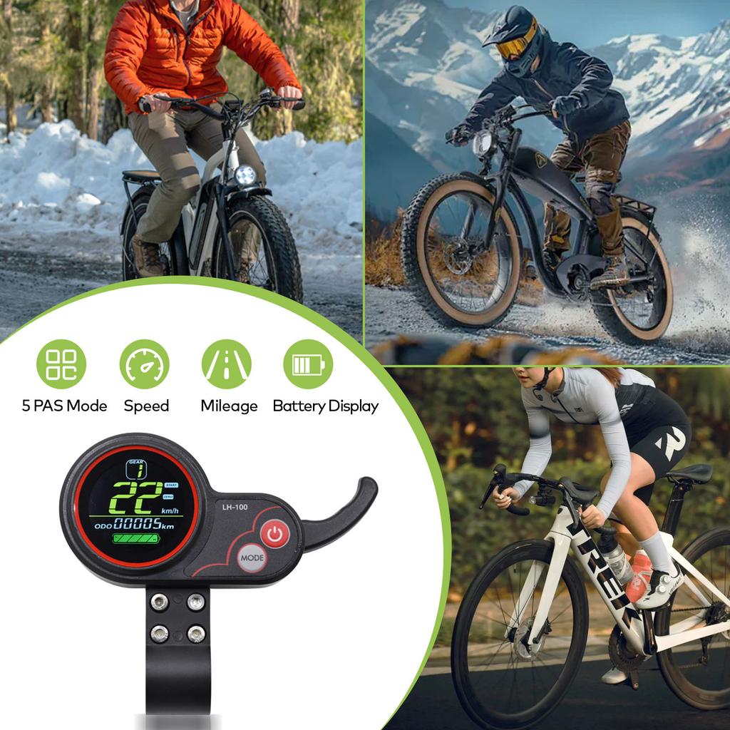 Bicycle Computer Accessories Parts Lh-100 24V 36V Bike Speedometer Wired Waterproof Electric Scooter Display