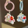 Keychain Pendant 3D Horse Hollow Bell Key Chain with Metal Ring Lucky Charm Bags Keys Gift Accessory