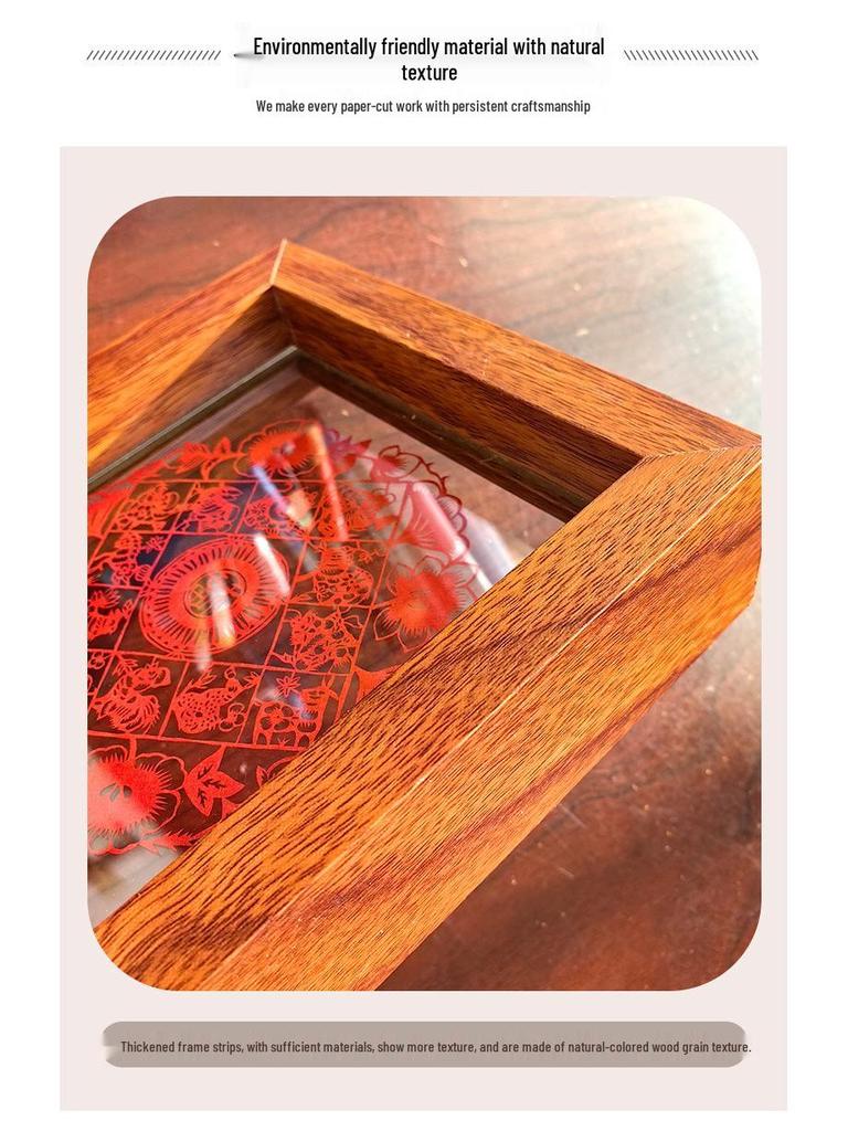 Xianci Double-Sided Transparent Frame: A4 Paper-Cut Calligraphy Fu Character Display Stand