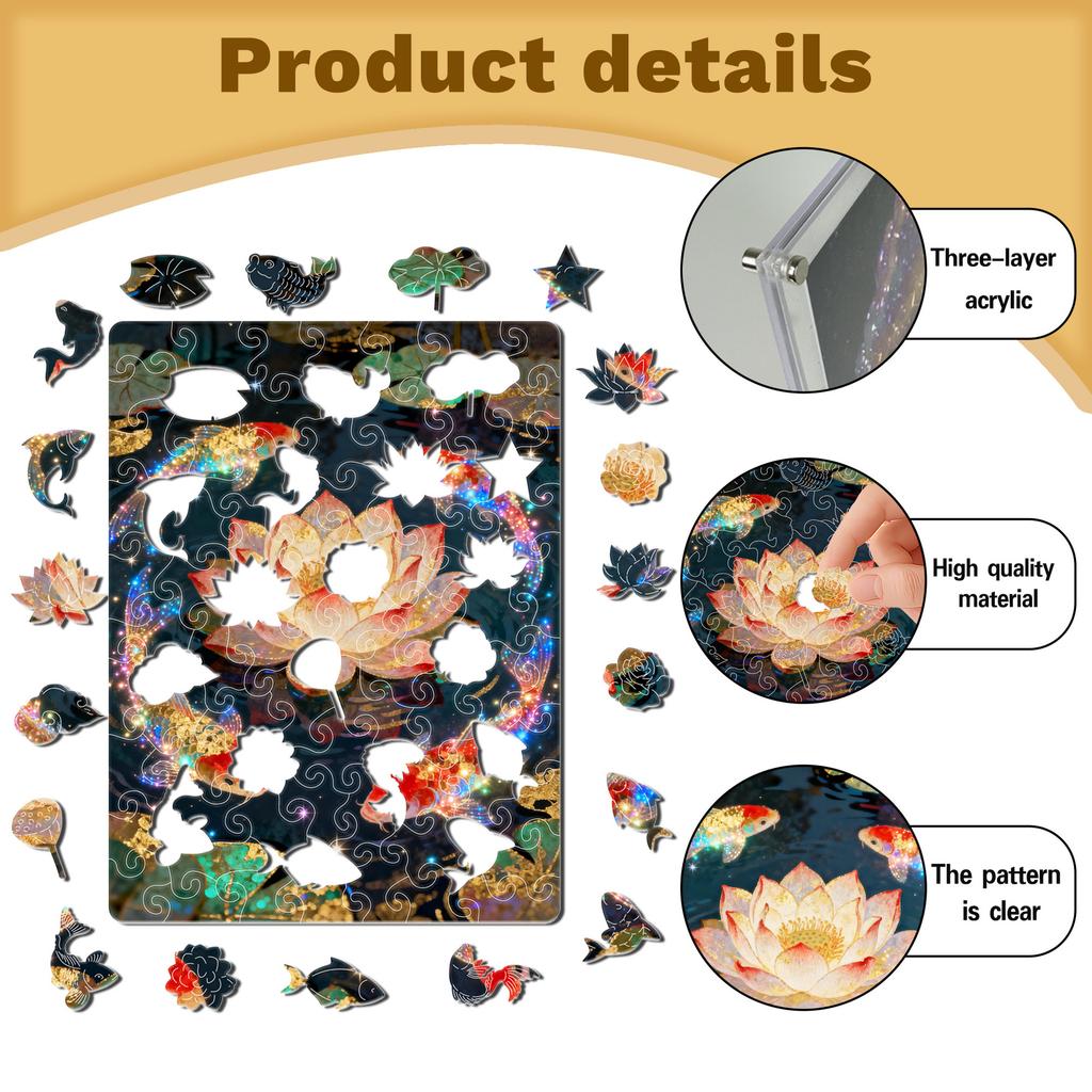 Lotus Koi Puzzle Decorative Ornament More Than Light Transmission Acrylic Puzzle Every Year