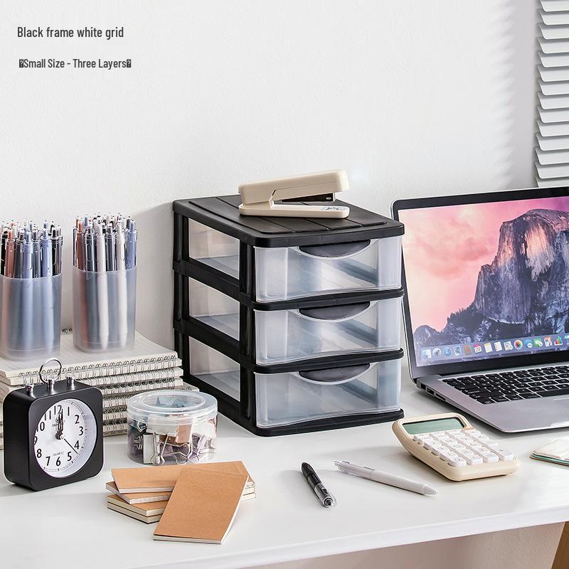 Transparent Drawer-Style Desktop Storage Box for Household Items and Cosmetics