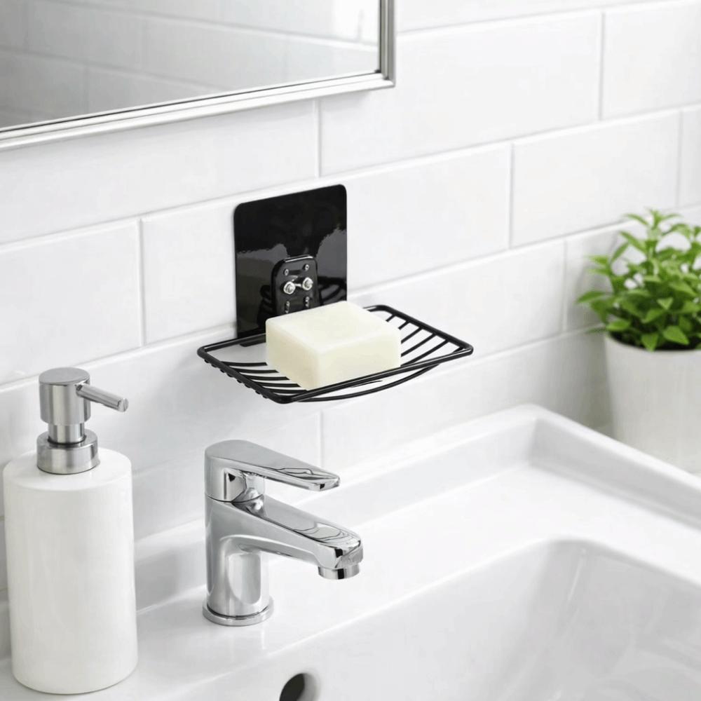 Punch-free Stainless Steel Soap Rack Wall Hanging Wall Mounted Soap Holder  Household Use