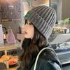 Korean Style Knitted Hat for Women Winter Warm Ear Protection Hooded Hat Thickened Windproof and Cold Protection Ear Protection Hat Letter Woolen Hat