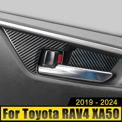 Pro Toyotu RAV4 XA50 Hybrid 2019 2020 2024 2024 2024 2024 RAV 4 Nerezová ocel Nálepky na vnitřní kliku dveří automobilu