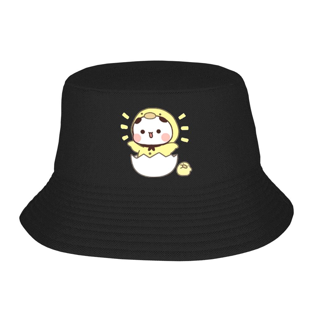 DuDu Bear and BuBu Panda Halloween Bucket Hats Summer Travel Headwear Stuff Kawaii Fishing Cap for Camping Teen Ispoti Hat