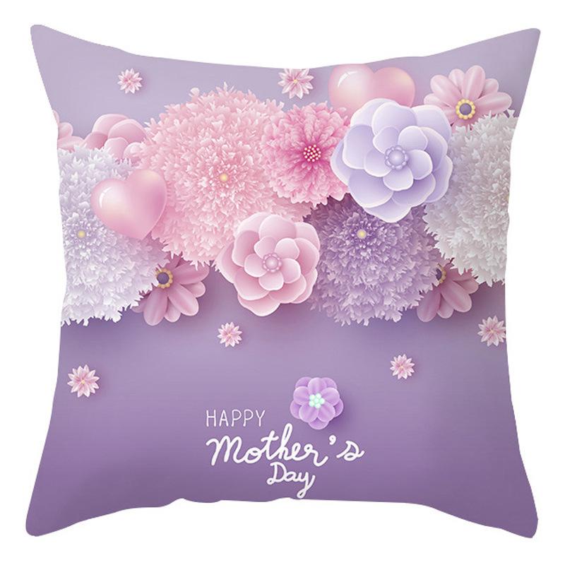 Mother's Day Pillow Cover Home Office Peach Skin Cushion Cover Sofa Car Cushion Cover Backrest