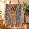 Bunny Ear Half Apron with Pockets Water-Resistant Waist Apron for Kitchen Gardening Adjustable Ties Cute Floral Print Cooking Apron
