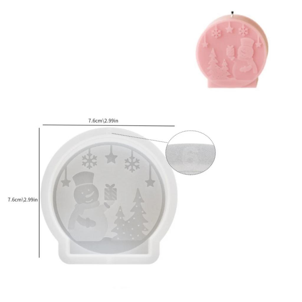 Christmas Crystal Ball Candle Silicone Mold Handmade Christmas Tree Snowman Elk Fragrance Ornaments Aroma Plaster Molds