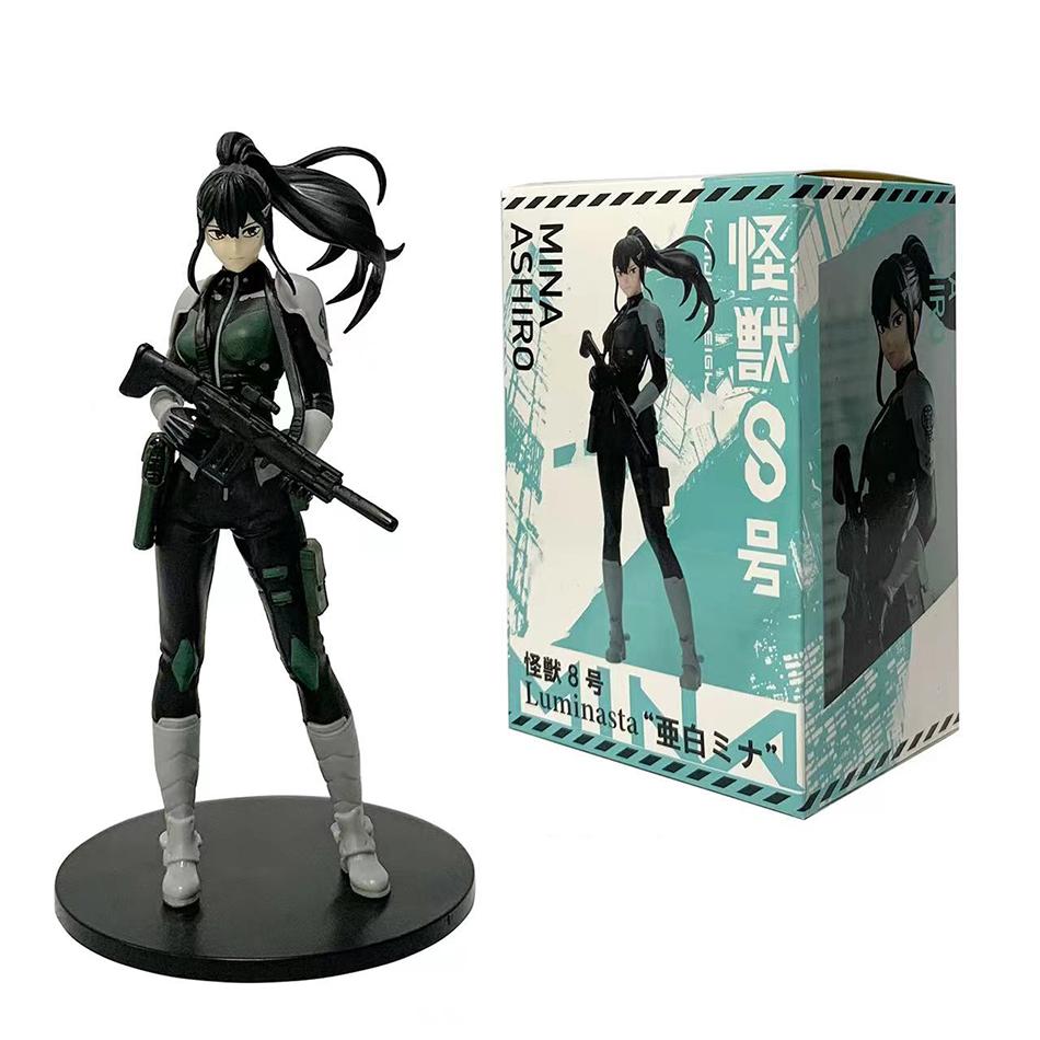 In Stock 1-4PCS Amine Kaiju No. 8 Figure Kafka Hibino Mina Ashiro Skeleton Creative PVC Model Toys Kids Action Statue Doll Gifts