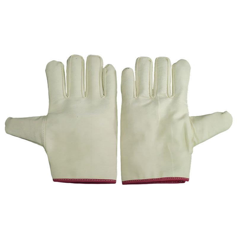 Усиленные брезентовые сварочные перчатки: Износостойкая, защитная кожаная ладонь