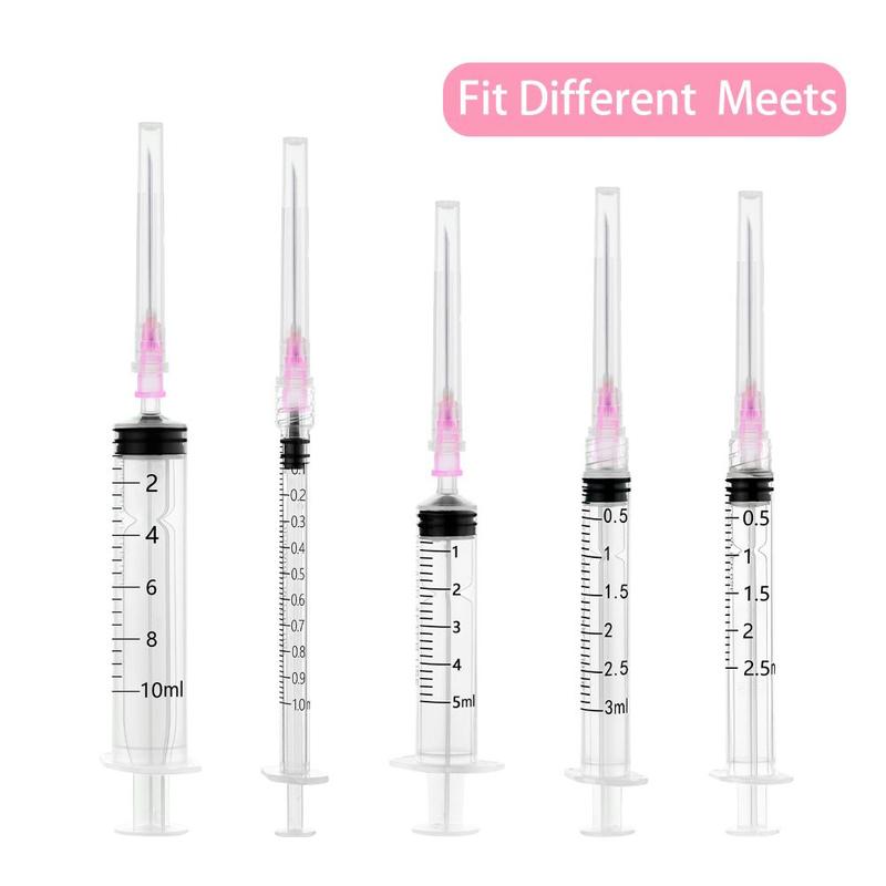 100pcs/Box Sterile Pointed Syringe Needles 1inch 1.5inch 18G-27G Stainless Steel for Liquid Dispensing Lab Vet Pet Injection