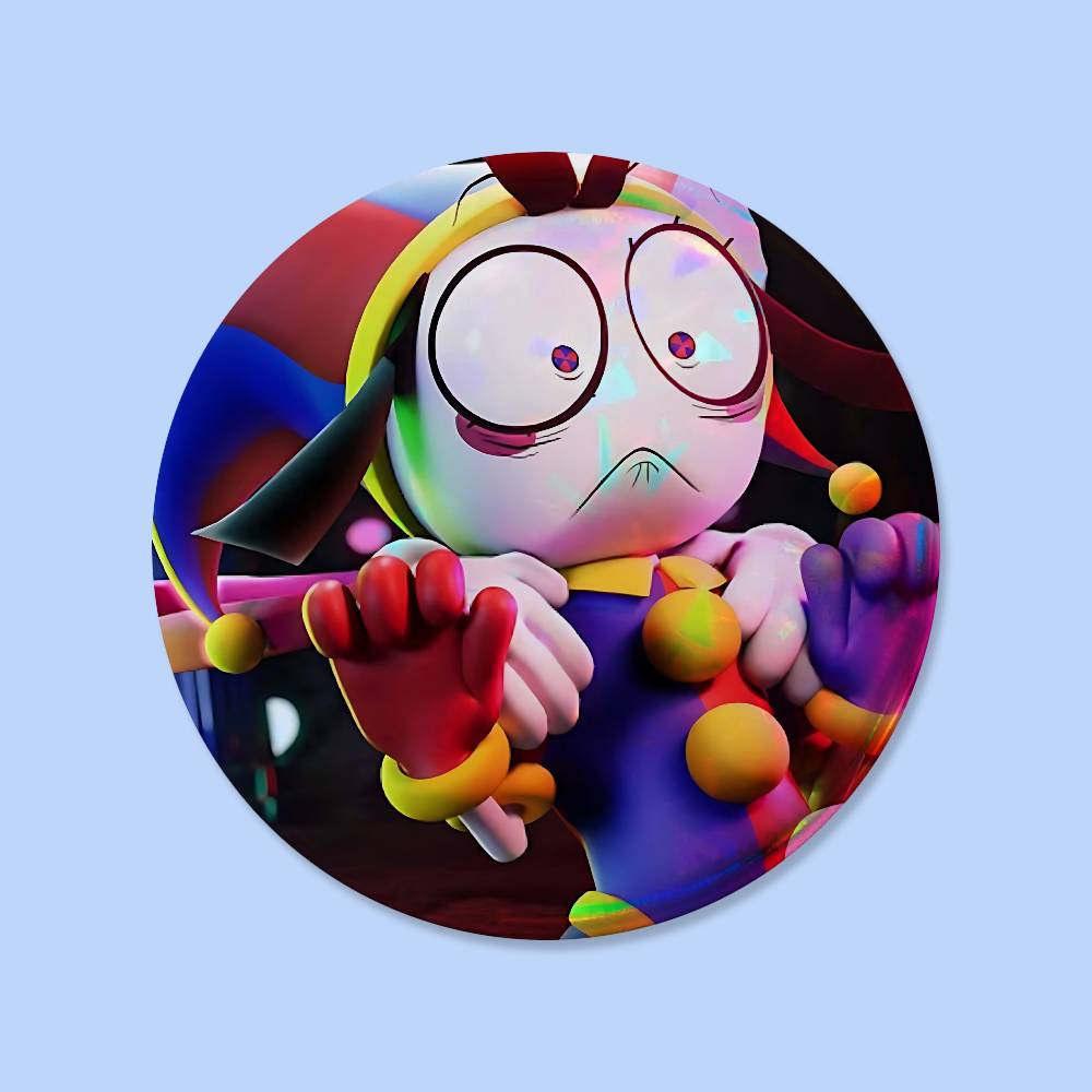 Spille A-Animated D-Digital Circus 25 32 44 58 75 Mm Rotonde Pin Cosplay Decorazione Borsa Fan Collezionisti Regali Amici Spilla Souvenir 44x44mm