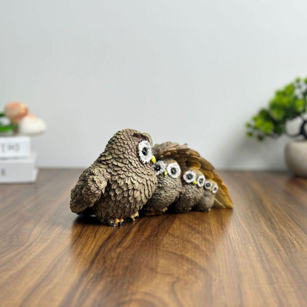 

Cute Owl Ornament Resin Miniature Figurine Sculpture Desktop Decoration Animal Statue Living Room Owl