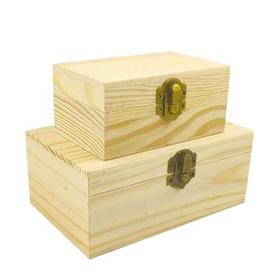 Small Solid Wood Pine Jewelry and Gift Storage Box