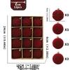 Christmas Flocked Velvet Balls, 6cm, 12-Piece Set - Irregular Plastic Tree Ornaments