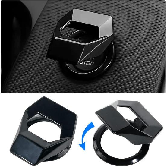 VARGTR Universal Engine Start/Stop Button Cover,Aluminum Alloy Car Power Control Trim,Push to Start Button Cover Key Protective Cover for Civic CRV