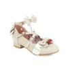 Girls Sweet Lolita Bowknot Lace Bridal Wedding Shoes Women Low-heel Princess Dress Cosplay Party Shoes Pink Plus Size 30-46
