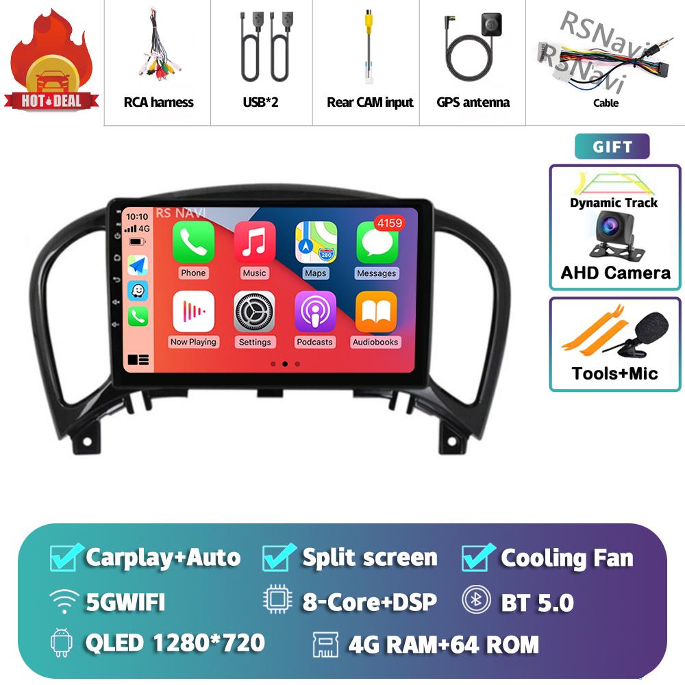 Android 14 Carplay Auto For Nissan Juke 2010 - 2014 Car Radio Player Multimedia Stereo Navigation Head Unit DSP 360 Camera GPS