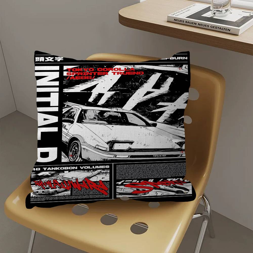 Anime Initial D Pillow Cushion Cover Pillowcase Living Room Sofa Home Decor Customized