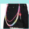 Candy Color Double Layer Resin Belt Chain With Heart Lollipop Decor For Unisex Adults